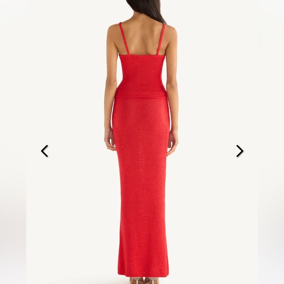 ASTA RESORT CAROLINA CAMISOLE & SKIRT IN ROSSA SEQUIN, SIZE SMALL - Picture 5 of 7